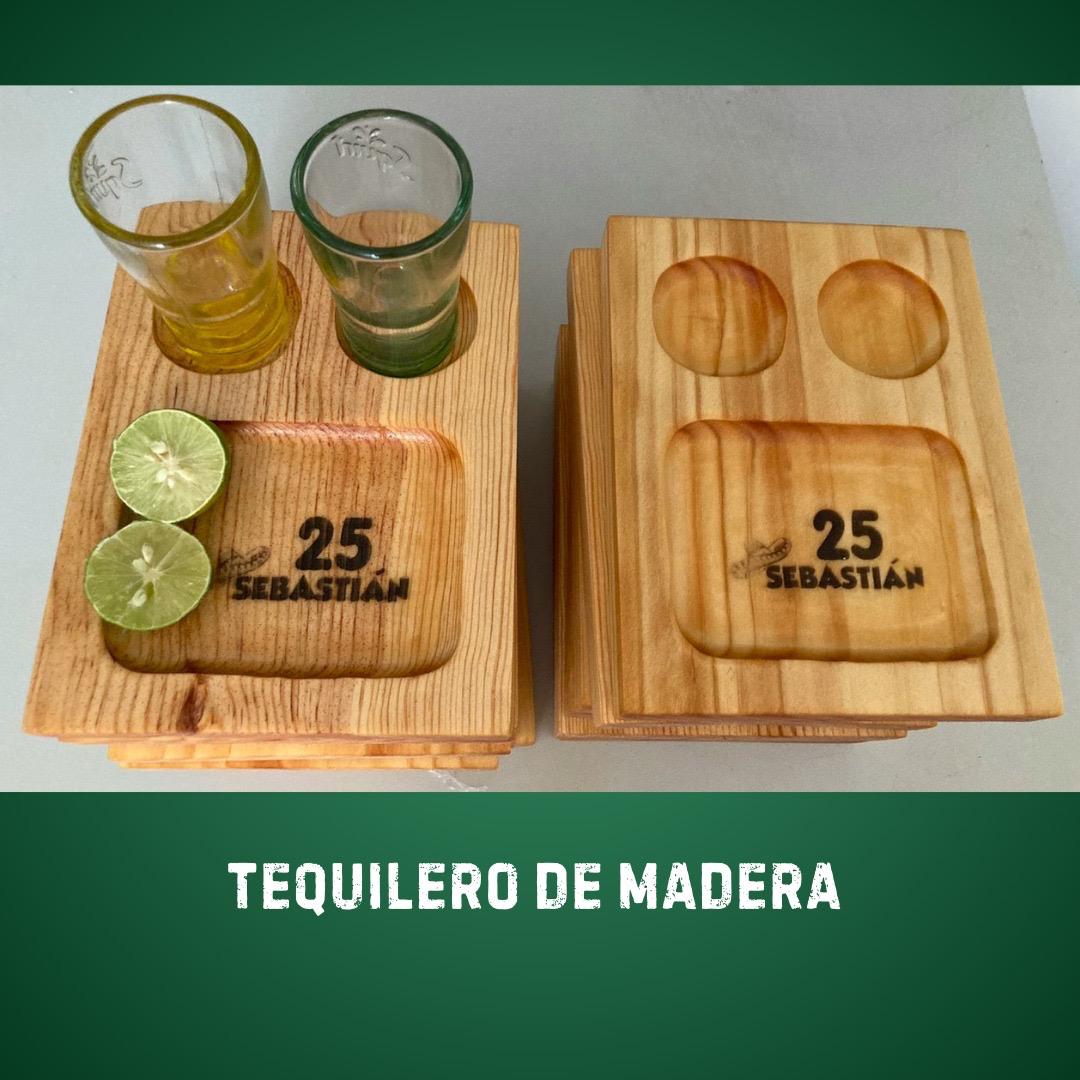 Tequilero de madera